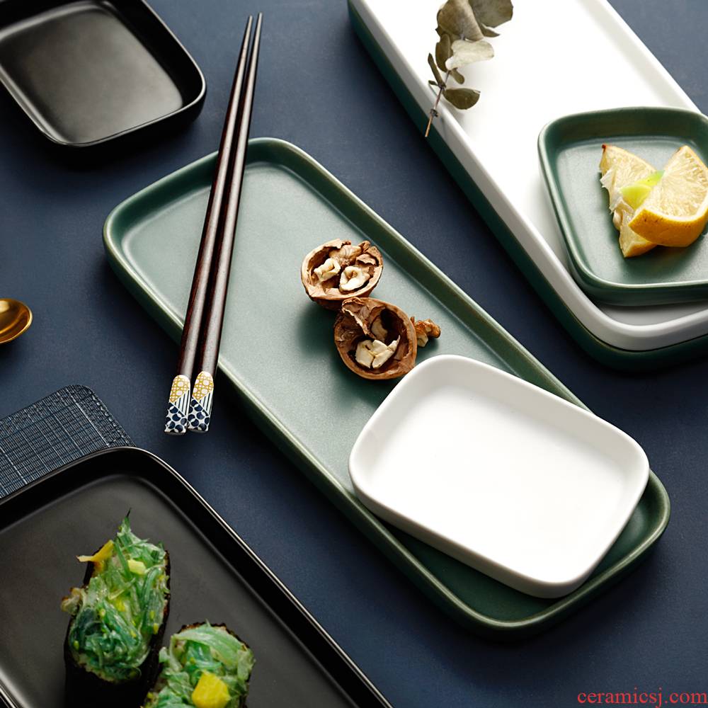 The Nordic idea ceramic sushi plate rectangular western - style food plate household sweet snack dish dish fish dish snack dishes