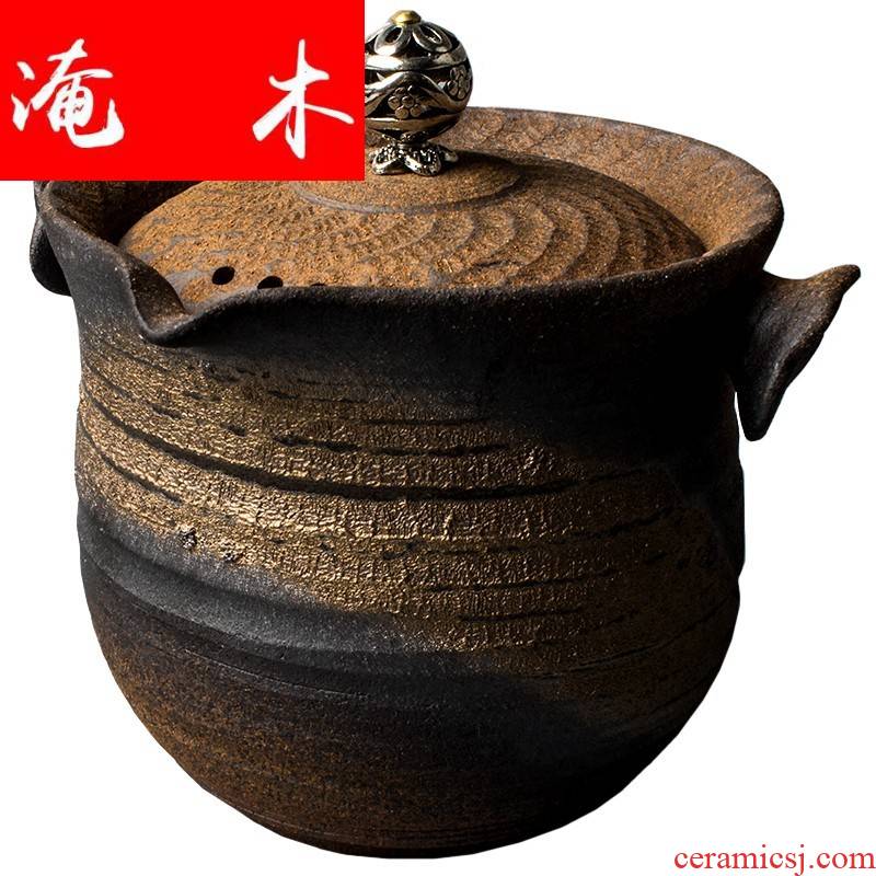 Flooded wooden Japanese manual coarse after getting the teapot hand grasp pot of retro firewood tureen ceramic kung fu tea tea mercifully