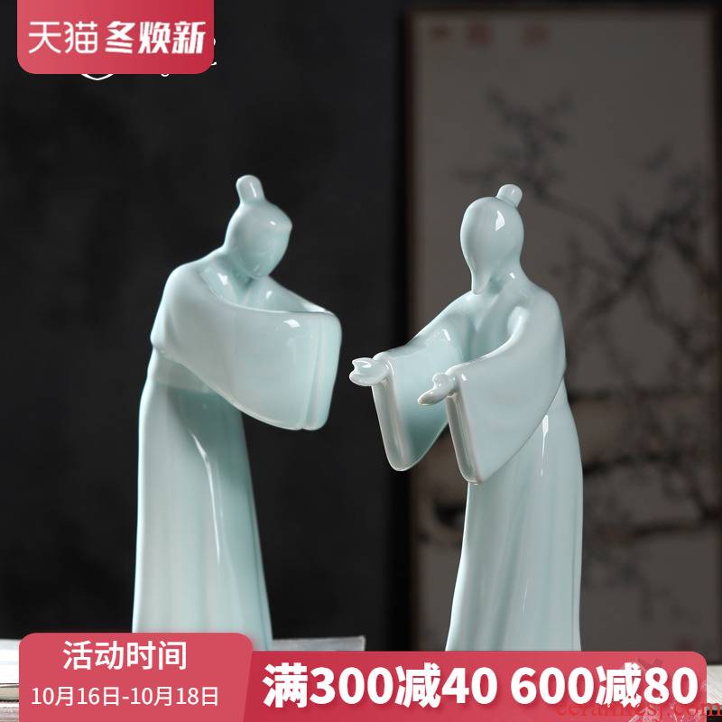 The State of modern Chinese etiquette ceramic figure sitting room porch decoration home furnishing articles its handicraft ornament