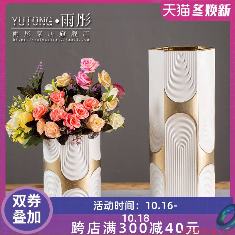 Contracted and I white mesa of creative art ceramic plug-in sitting room aqua dried flower vase furnishing articles wind flowers