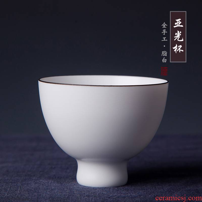 Fat white matte enrolled sample tea cup jingdezhen all checking ceramic cups matte enrolled white people master cup single cup cup