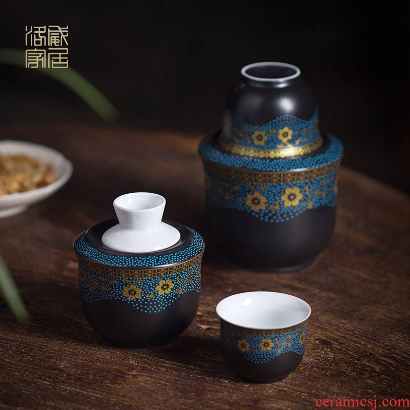 The temperature wine pot hot restaurant in old Chinese wind hip ceramic warm yellow rice wine liquor wine wine wine temperature