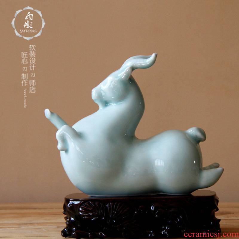 Jingdezhen ceramic sheep shadow celadon home furnishing articles furnishing articles of Jingdezhen ceramics decoration