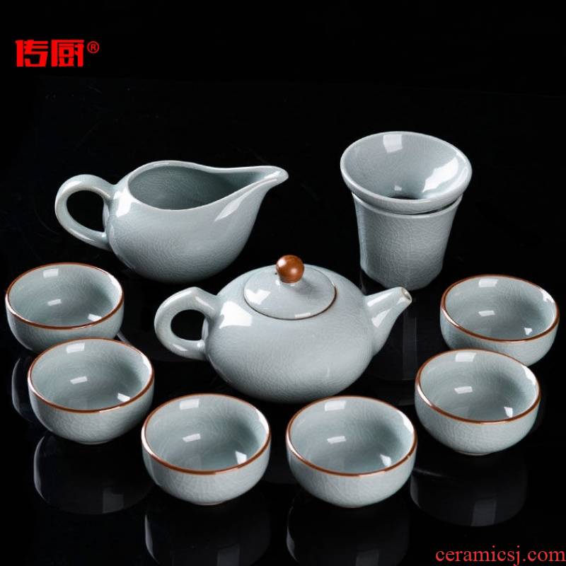 The elder brother up with kitchen kung fu tea set suit household of Chinese style ice to crack open The slice contracted your up glaze ceramic tea pot lid