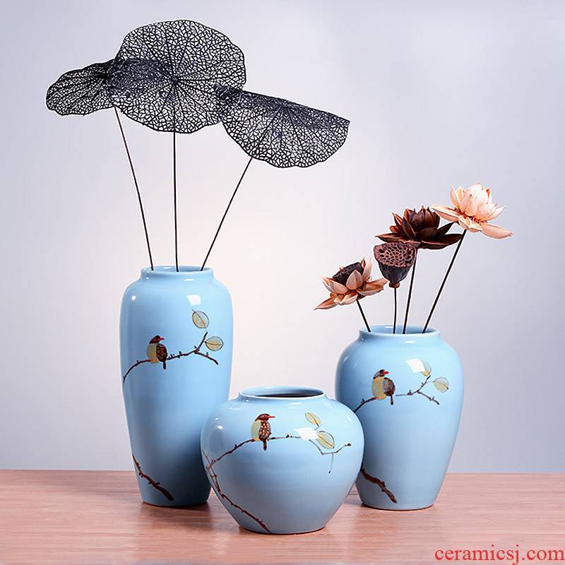 Jingdezhen modern Chinese ceramic hand - made vases, the sitting room TV ark, contracted creative arts and crafts decorative furnishing articles