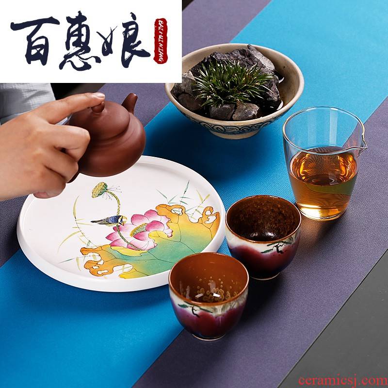 (niang hand antique pot bearing hand up with ceramic plates are it mat pot of kung fu tea set with zero dry