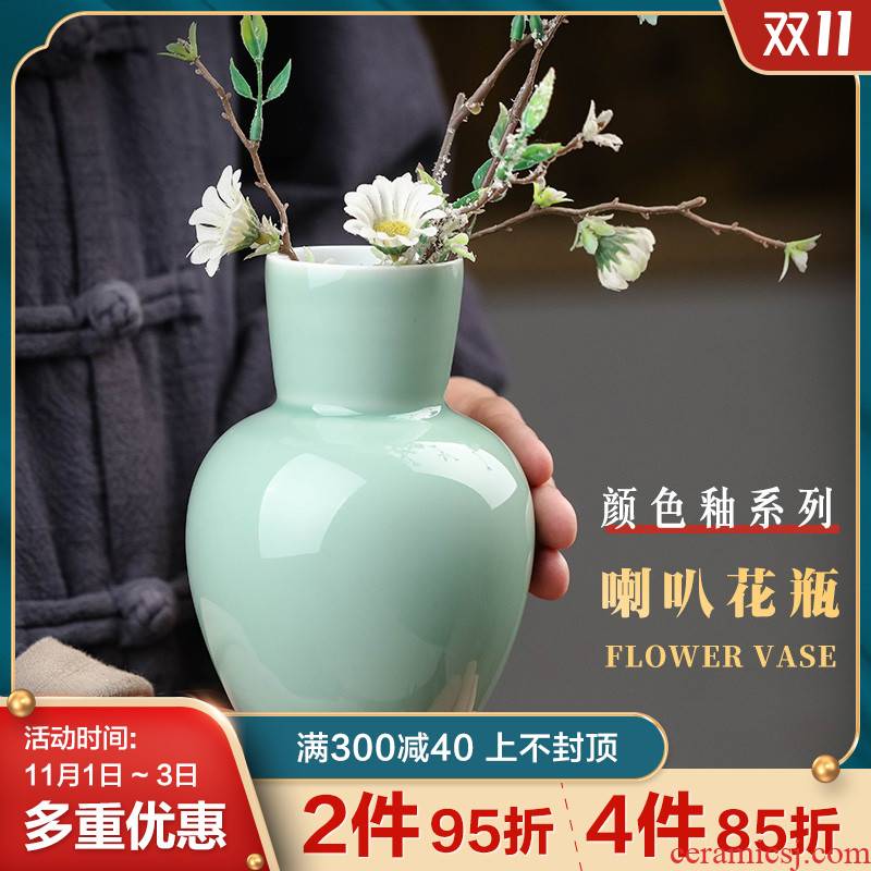 Jingdezhen ceramic flower implement furnishing articles flower vase of new Chinese style originality contracted sitting room desktop office decoration