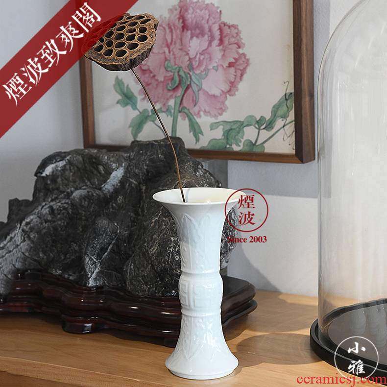 The smoke jingdezhen lesser sweet white glaze RuanDingRong hid money flower vase with porcelain vases flower receptacle
