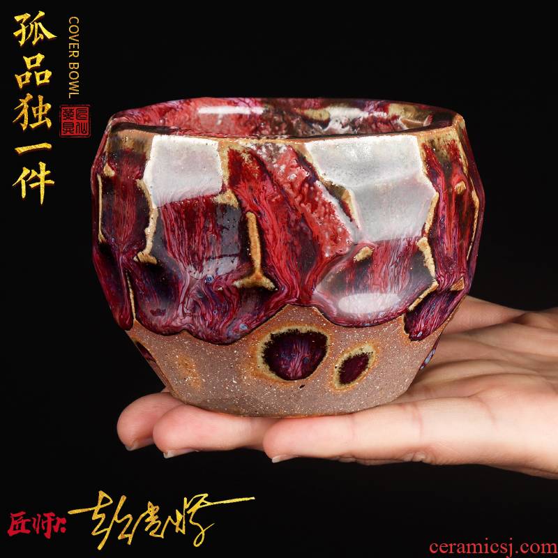Artisan fairy Peng Guihui master hand made tzu wild'm masters cup gold ceramic kung fu tea set single cup sample tea cup
