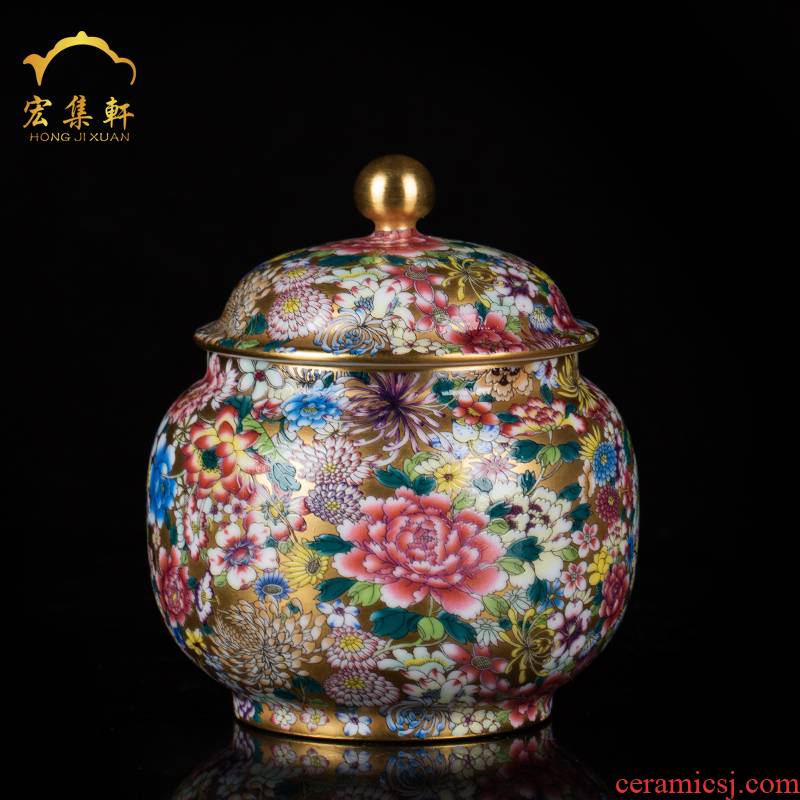 Jingdezhen ceramic tea pot colored enamel flower paint wake receives stock POTS sealed tank tea accessories