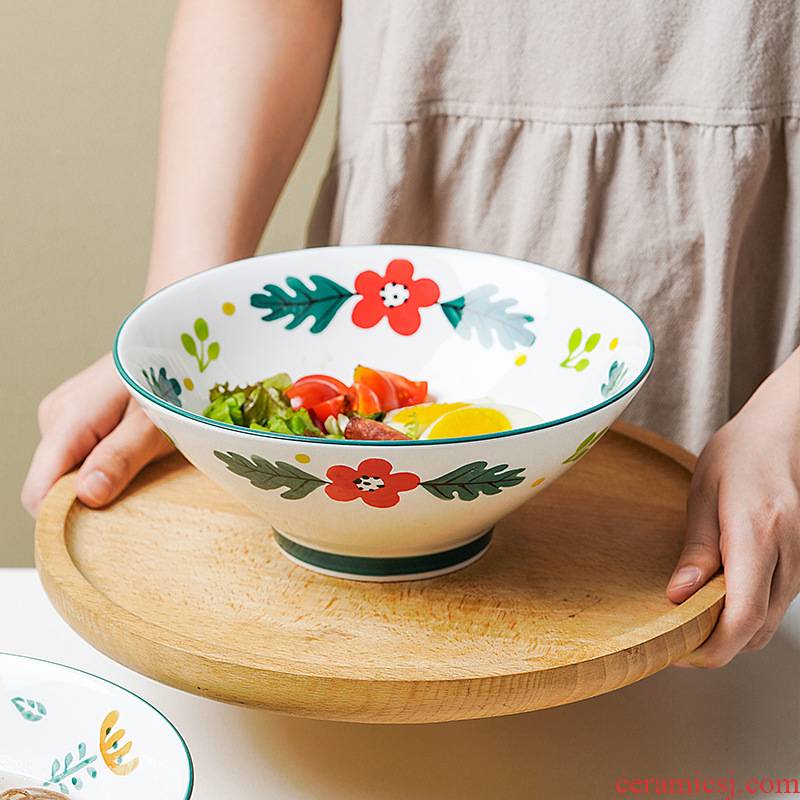 Hand - made ceramic rainbow such as bowl bowl of soup bowl of soup basin of individual household mercifully rainbow such use salad bowl ins wind Japanese ramen rainbow such use