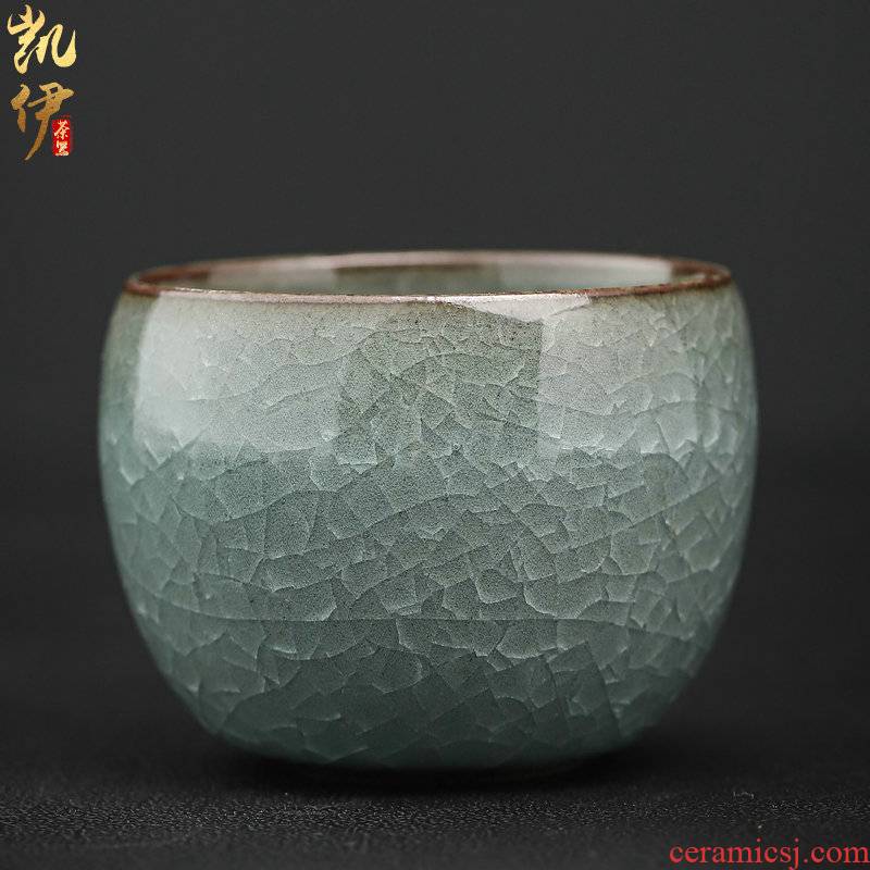 Zeng, Guangxu celadon ice to crack my heart light kung fu tea cup tea cup master cup of household ceramic sample tea cup individuals