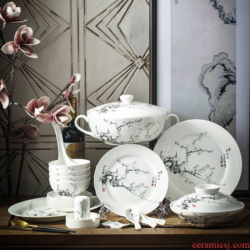Red xin master design 80 skull porcelain tableware suit dish dish jingdezhen ceramic tableware bowl dish