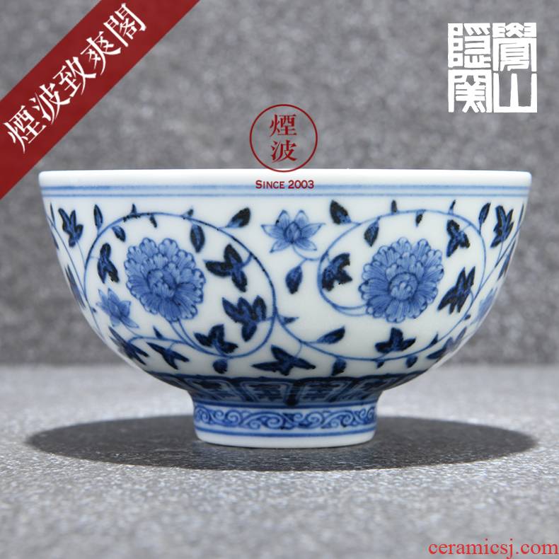 Those hidden up porcelain jingdezhen sleep mountain reform movement model of peony lines cup sample tea cup tea cups