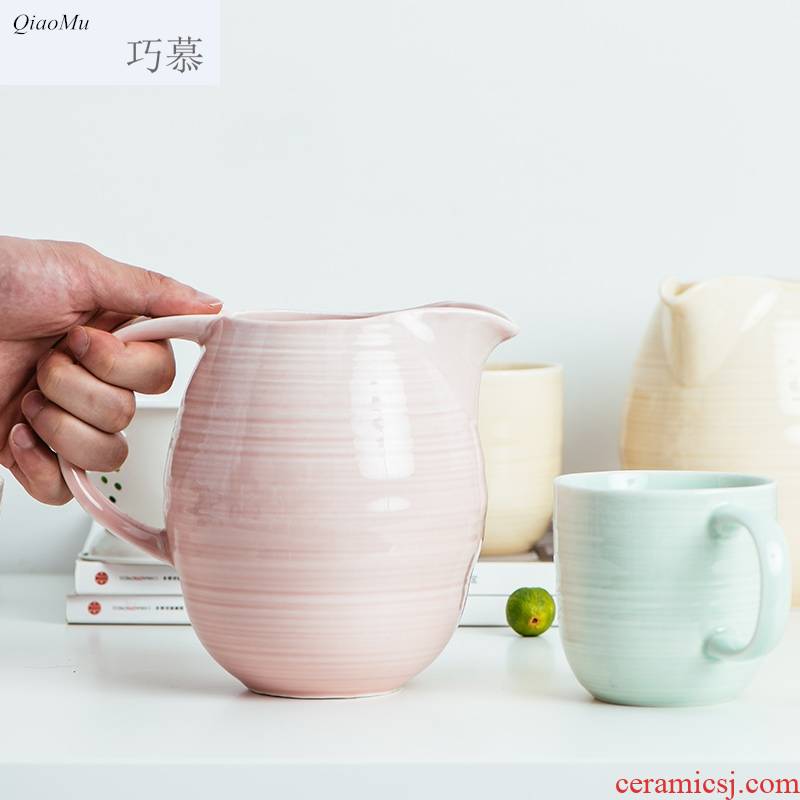 Qiam qiao mu summer home western - style contracted a cold ceramic bottle cooler kettle high - capacity milk cylinder posey the teapot