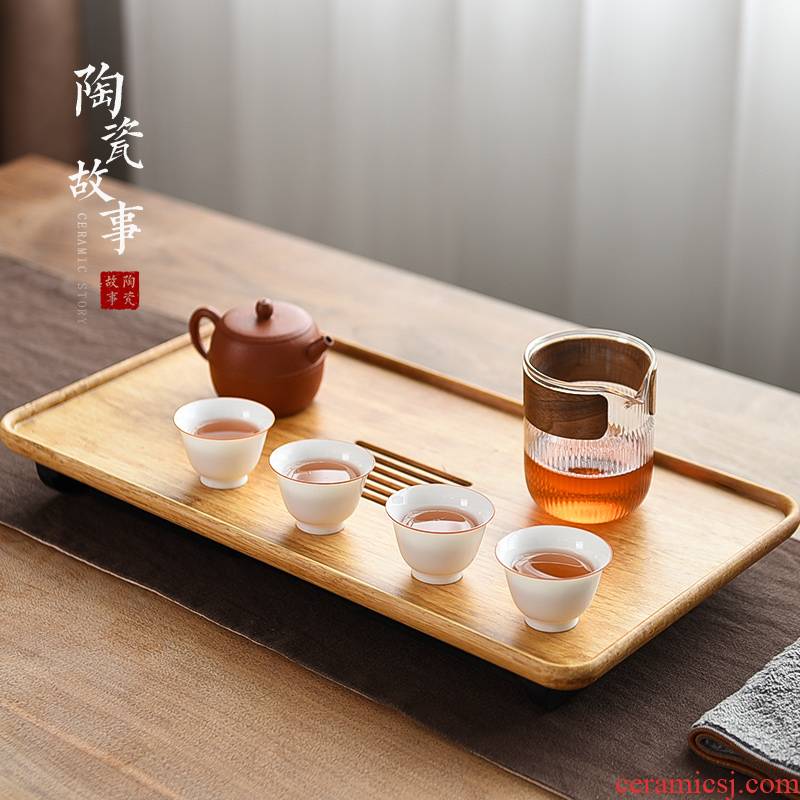 Story of pottery and porcelain plate of household small dry tea tea tea tray was drop sea kung fu tea saucer plate type