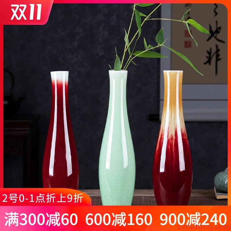 Jingdezhen ceramics floret bottle manually archaize crack glaze guanyin bottle teahouse flower arrangement sitting room adornment is placed