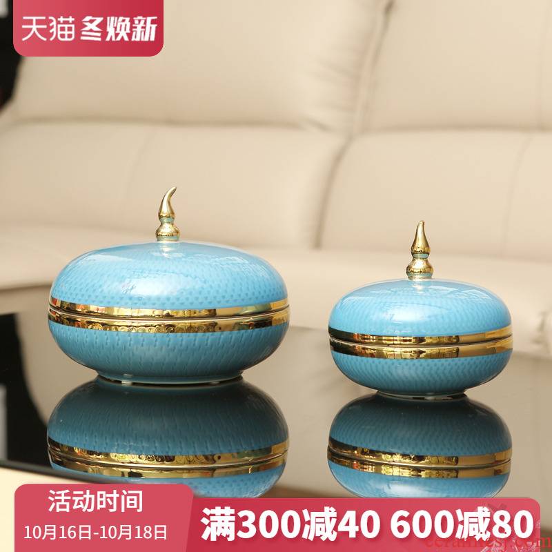 Modern light key-2 luxury decorative ceramic Mediterranean furnishing articles creative new Chinese style sitting room between example caddy fixings household decoration