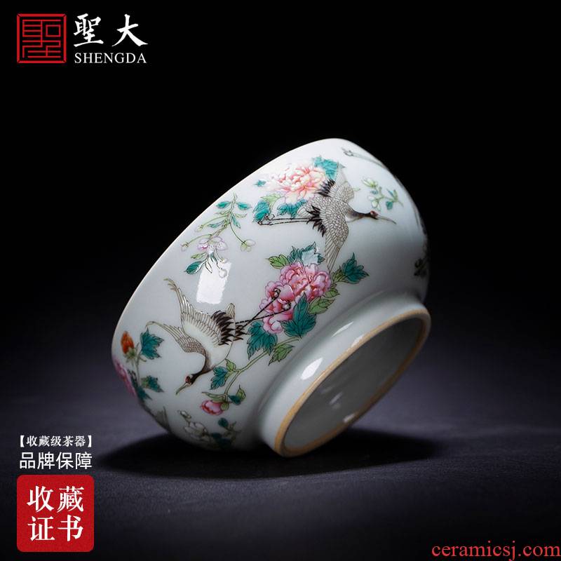Santa teacups hand - made ceramic kung fu mei pastel blue ice flower in crane master sample tea cup jingdezhen tea service
