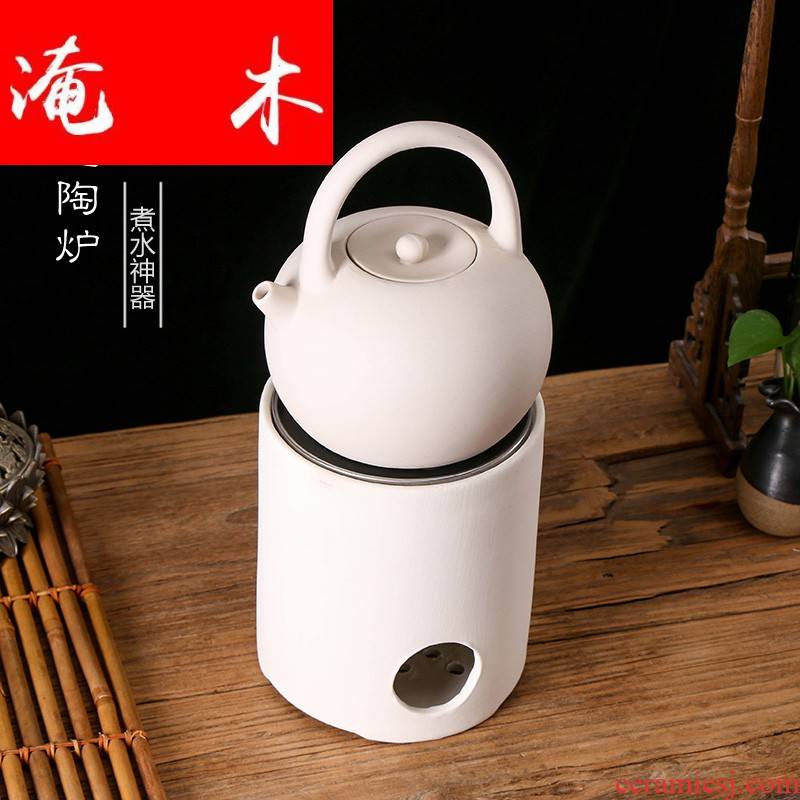 Flooded wooden tea chaoshan back white clay electric TaoLu tea stove kung fu tea boiling tea white ceramic electric furnace heating