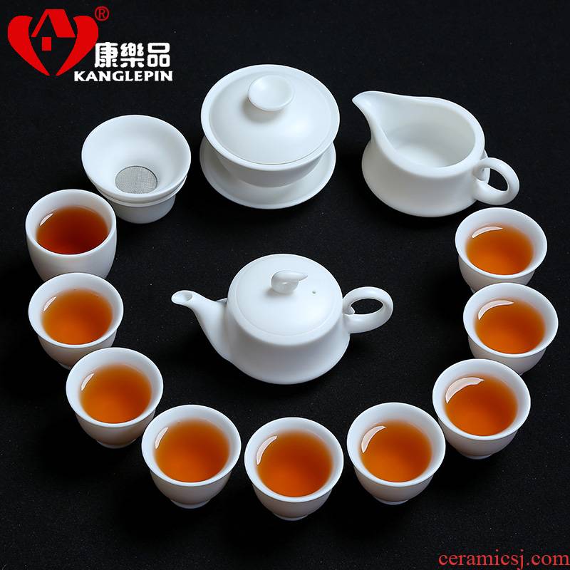 Recreation products a complete set of white porcelain kung fu tea sets suit household contracted Japanese tea tea tea set