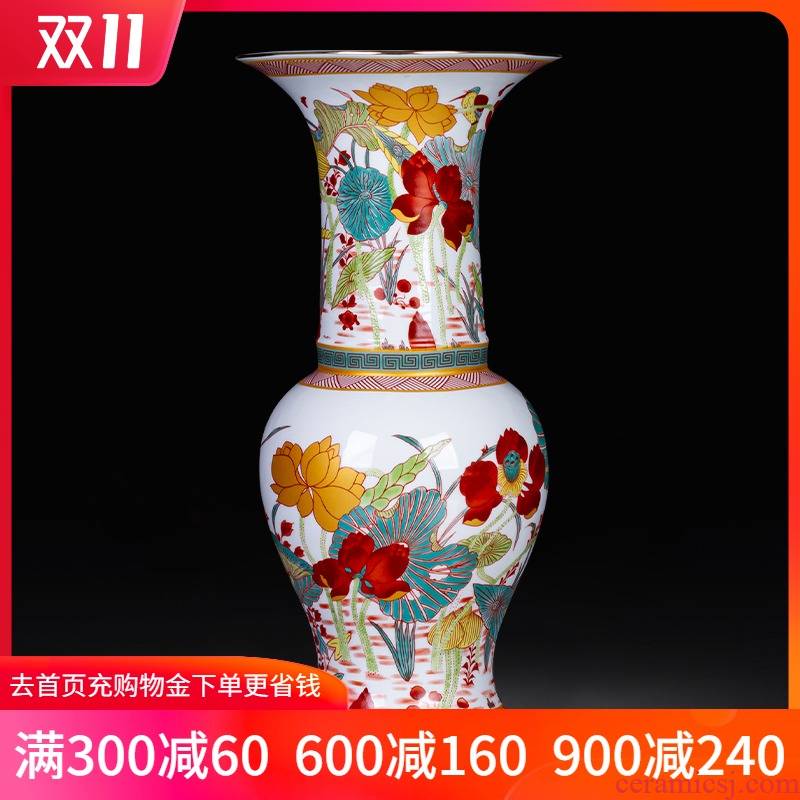 Jingdezhen ceramics enamel color floret bottle of Chinese style restoring ancient ways home sitting room porch rich ancient frame adornment furnishing articles