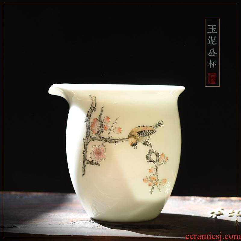 Jingdezhen ceramic fair keller hand - made painting of flowers and birds kung fu tea set orchid apple, cherry and a cup of tea is tea sea