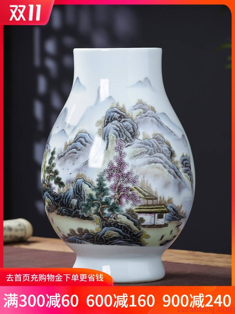 Jingdezhen ceramics pastel landscapes f cylinder vase expressions using keep lucky bamboo sitting room adornment TV ark, furnishing articles