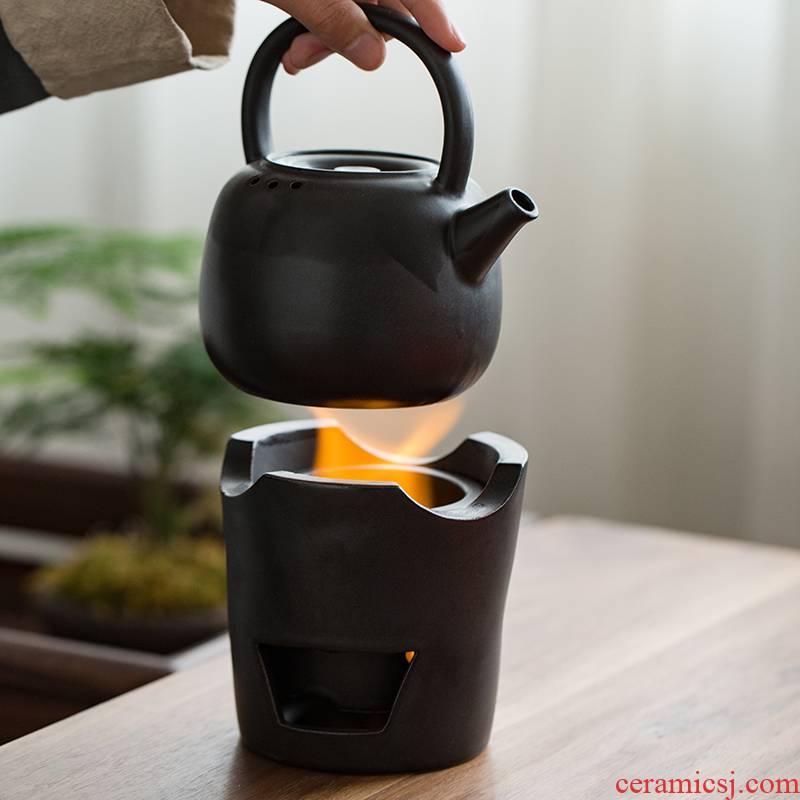 Japanese charcoal'm burning furnace girder pot of large olive charcoal stove fire boil tea tea tea stove ceramic zen kung fu tea set