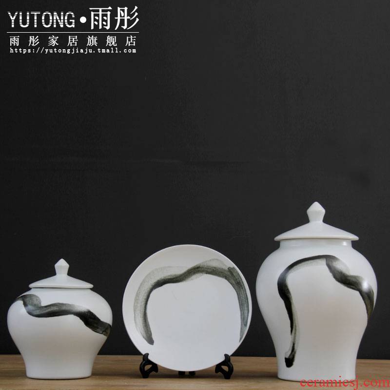 Modern ceramic hang dish dish place of the sitting room porch soft adornment of new Chinese style household wine cabinet office plates