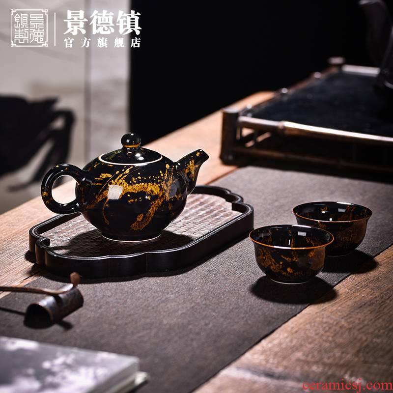 Jingdezhen flagship store hawksbill tea set suits for Chinese household checking gift boxes ceramic teapot high temperature porcelain gifts