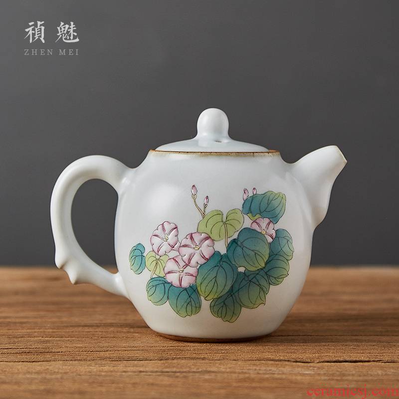 Shot incarnate your up hand - made open piece of morning glory pot of jingdezhen ceramic kung fu tea set every household teapot single pot