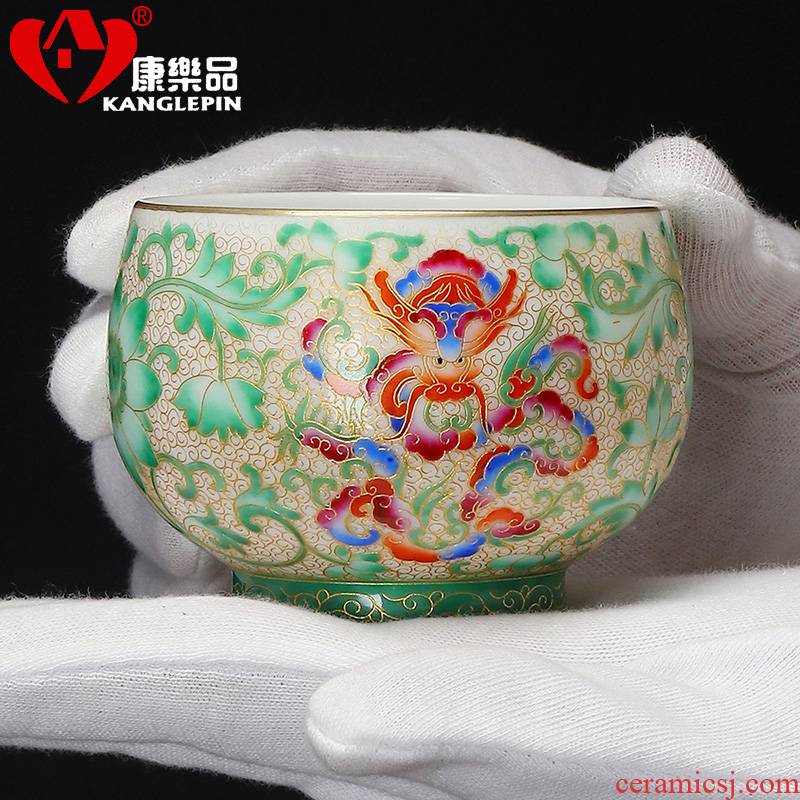 Recreational taste pure hand - made wire inlay enamel see colour longfeng master of kung fu tea cups meditation cup ceramic sample tea cup