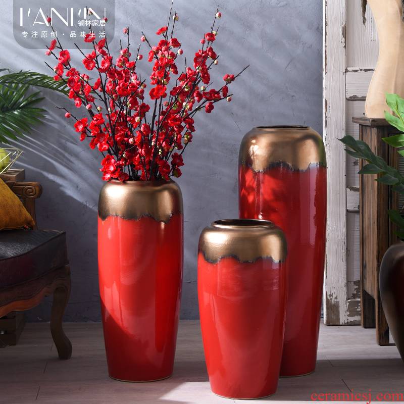 Nordic I and contracted, ceramic vases, sitting room of large vase household decorations decoration decoration flower arranging dried flowers