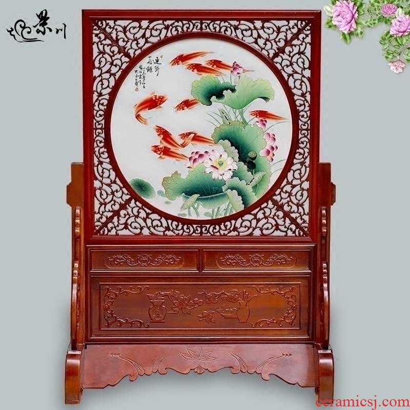Jingdezhen ceramic hand - made porcelain plate painting sofa setting wall hang a picture to the sitting room porch partition screen copy classic adornment