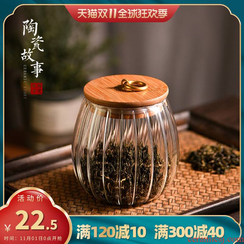 Ceramic tea pot story glass sealed household kitchen grains beans store 'lads' Mags' including nuts Japanese wake POTS