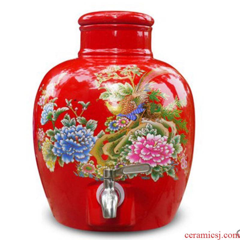 Jingdezhen ceramic jars 20 jins 30 kg sealed jar with cover bottle mercifully it a jar of wine