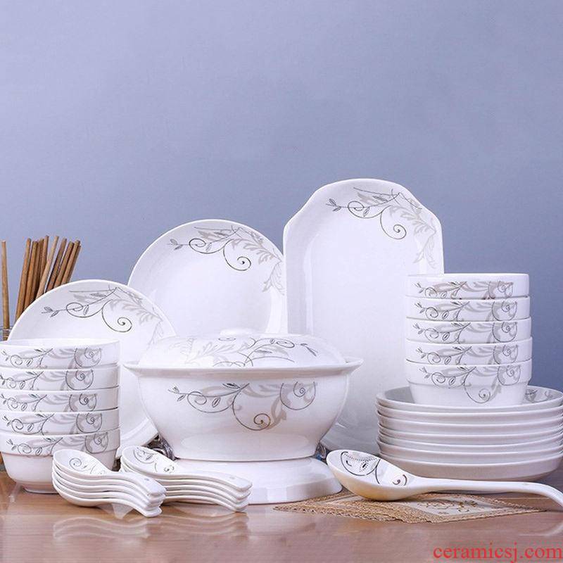Ten people with dishes suit jingdezhen ceramic tableware tableware dishes dishes dishes suit ceramic package