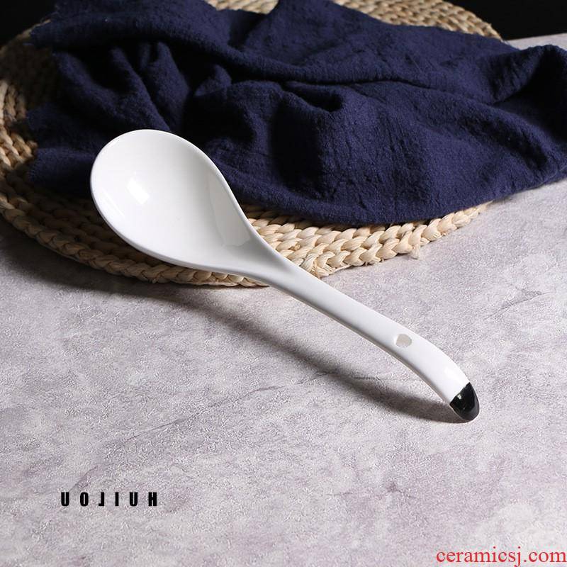 The kitchen ceramic spoon family big spoon, spoon, western - style restaurant spoon hotel tableware customization