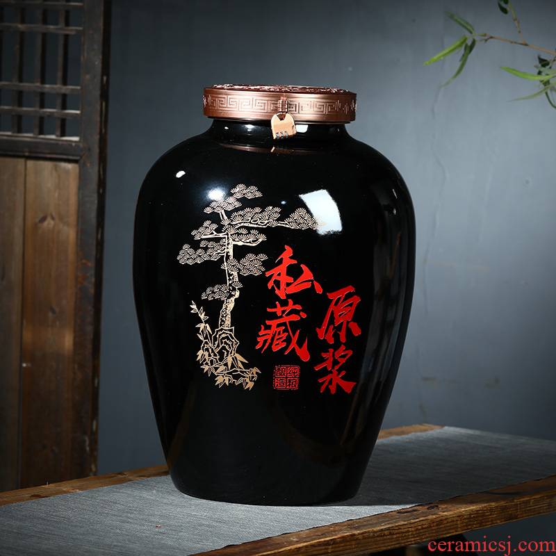 100 jins of jingdezhen ceramic jar mercifully it machine carved jars polymer sealing cover brewing cylinder bottles