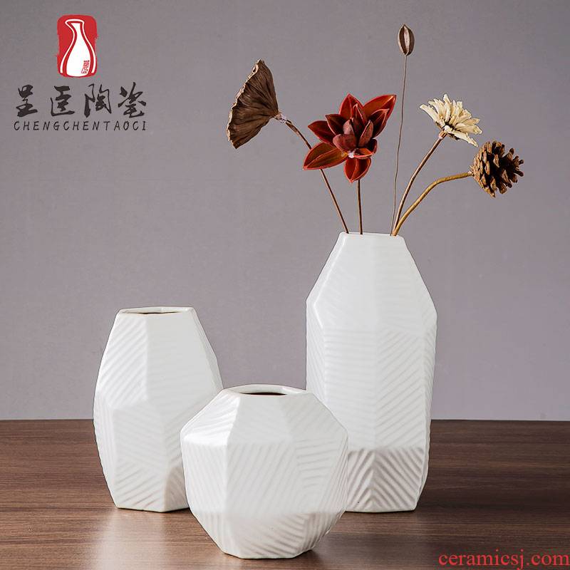 Jingdezhen ceramic floret bottle contracted white television creative furnishing articles of I sitting room desk zen dried flower vase