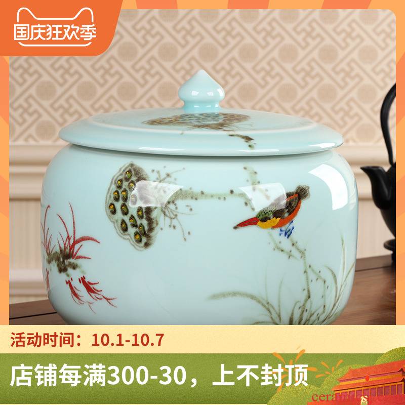 Celadon porcelain tea pot size 2-3 kg puer tea herbal tea as cans sealed as cans full manual storage POTS