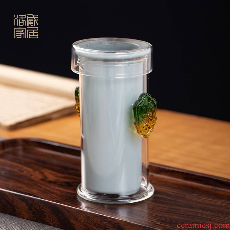 Crack, glass cup portable kung fu tea set jingdezhen your up hand grasp pot of tea cup tea separation