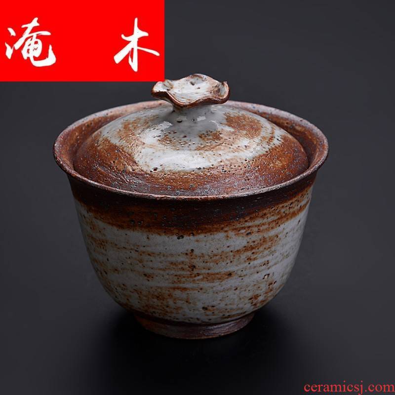 Flooded wooden Japanese style restoring ancient ways to burn only coarse pottery tureen three bowls of archaize work hand in hand to use to use ceramic cups