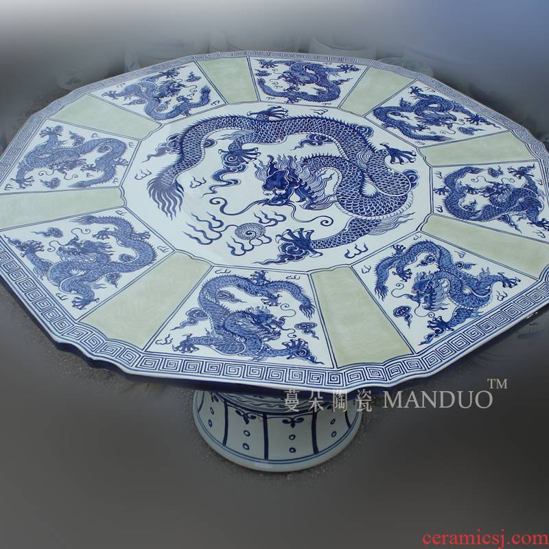 Jingdezhen porcelain extra large table 1.3 meters of variable table porcelain porcelain porcelain dragon big porcelain