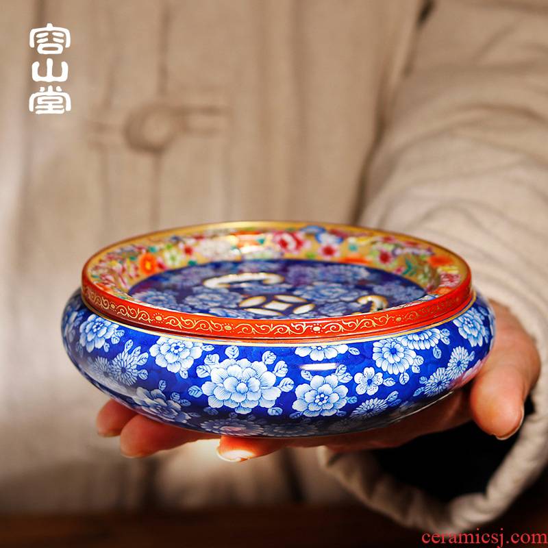 Shadow enjoy ancient jun porcelain enamel see colour dry Taiwan tea tray was jingdezhen porcelain pot of water, small round tea table