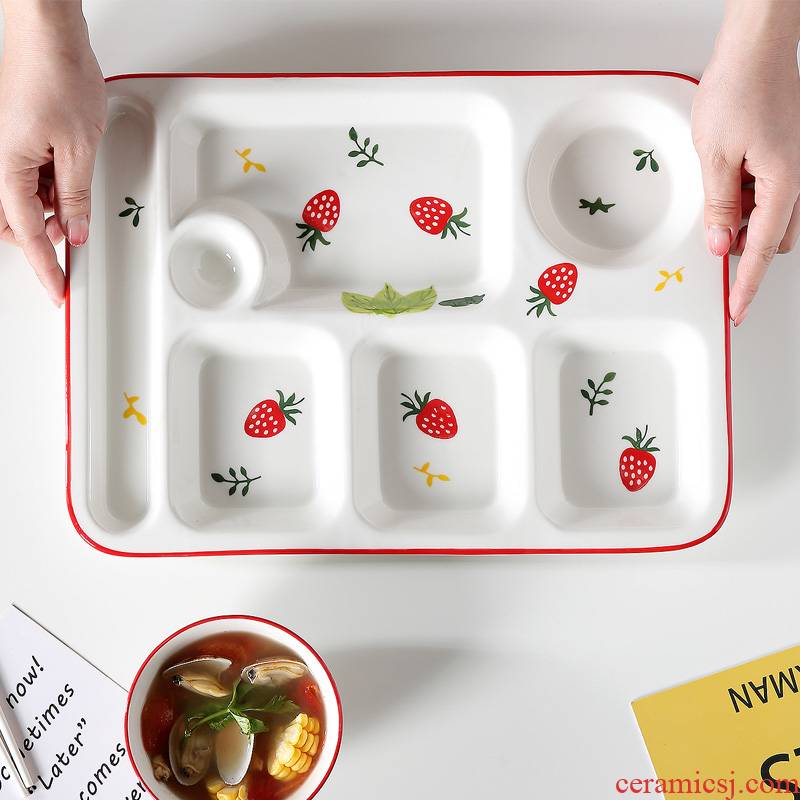 Ceramic cent eat dish home dish dish dish creative lovely children means separated FanPan adult snack plate tableware