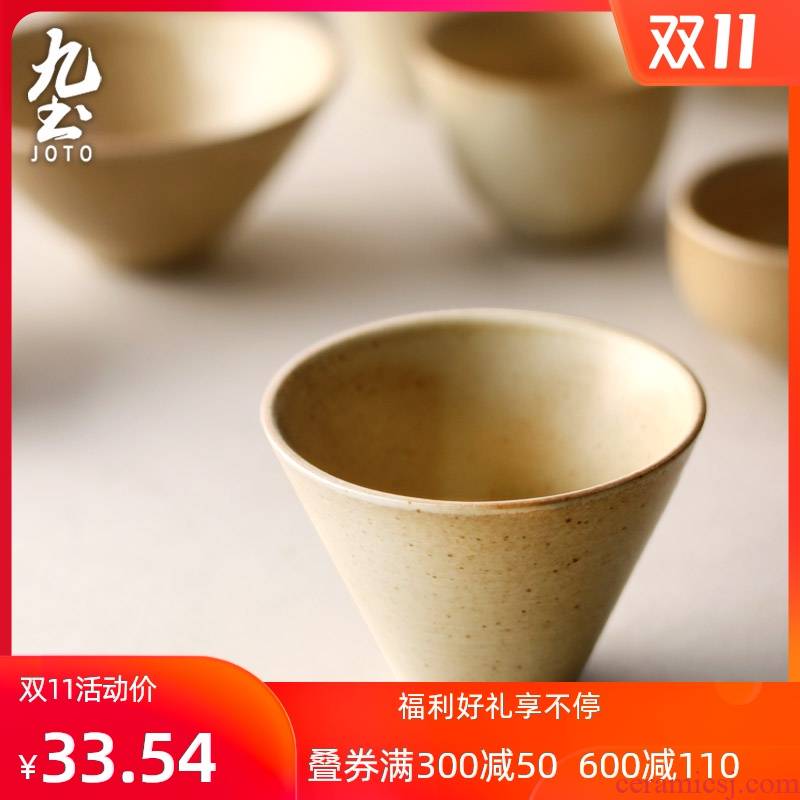 About Nine Japanese soil sample tea cup jingdezhen ceramic coarse pottery small master cup single CPU zen kung fu tea tea cups