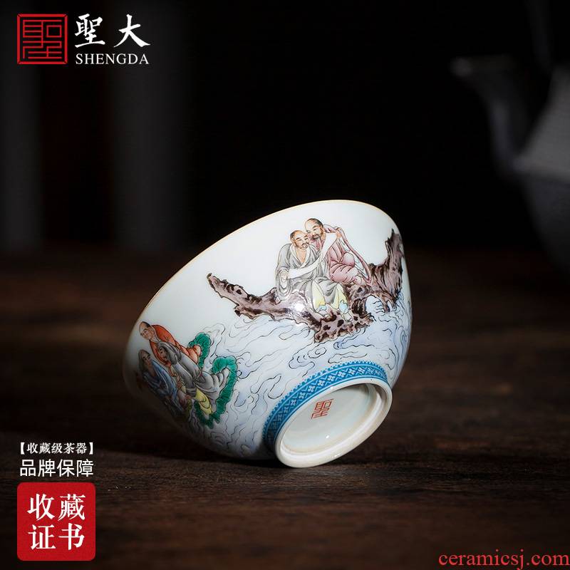 Santa teacups hand - made ceramic kungfu sample tea cup pastel fairy Buddha figure from continent cup manual of jingdezhen tea service master