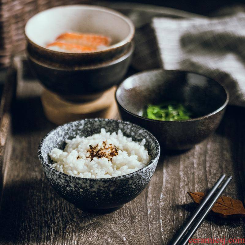 The Japanese rice bowls of household kitchen retro ceramic bowl of beef noodles in soup bowl 4.5 "creative Japanese small dishes dishes